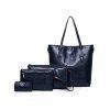 Sac Fourre-tout de Grande Capacité 4 Pièces avec Porte-Monnaie - Bleu profond 