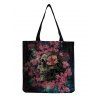 Sac Fourre-tout à Imprimé Crâne Fleur en Toile - multicolor B 