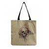 Sac Fourre-tout à Imprimé Crâne Fleur en Toile - multicolor C 