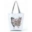 Butterfly Print Canvas Zipper Large Capacity Tote Bag - multicolor A 