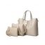 3 Pièces Sac Fourre-tout à Imprimé croco en PU avec Pochette - d'or 