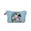Sac de Rangement de Voyage Cosmétique Zippé à Imprimé Chat Mignon - Bleu clair 