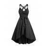 Plus Size Butterfly Lace Dress Asymmetrical Hem Self Tied A Line Surplice Dress