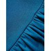 Mini Robe Décontractée Haute Basse Ceinturée en Couleur Unie - Bleu XL