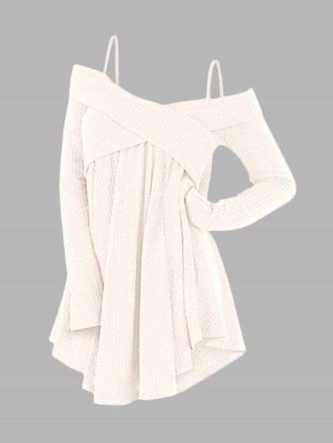 Cold Shoulder Crisscross Tunic Sweater