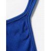 Robe Mi-Longue Superposée Asymétrique à Ourlet Croisé en Couleur Unie à Lacets - Bleu profond XL