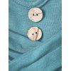 Mini Robe Ligne A Teintée Imprimée sans Manches à Taille Haute avec Faux Bouton - Bleu clair S
