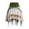 Tie Dye Print Asymmetric Mini Skirt Colorblock Irregular Hem Handkerchief Skirt - multicolor XXL