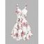 Mini Robe de Soirée d'Eté à Imprimé Fleurie à Volants avec Nœud Papillon de Vacances - Blanc L