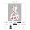 Mini Robe de Soirée d'Eté à Imprimé Fleurie à Volants avec Nœud Papillon de Vacances - Blanc XXXL