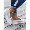 Round Toe Platform Casual Slip On Flat Shoes - Beige EU 37