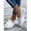 Round Toe Platform Casual Slip On Flat Shoes - Beige EU 40