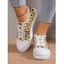 Hippie Print Raw Hem Lace Up Casual Shoes - multicolor A EU 36
