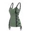 Plain Color Tank Top Ruched Grommet Lace Up Casual Tank Top - LIGHT GREEN L