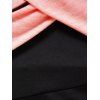 Contrast Colorblock Dress Empire Waist Sleeveless Spaghetti Strap Crossover A Line Midi Dress - BLACK M