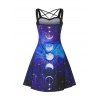 Robe Croisée à Imprimé Lune Éclipses de Galaxie - multicolor XL