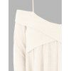Pull Tunique Croisé à Epaule Dénudée - Blanc 2XL