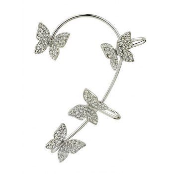 Rhinestone Butterfly Pattern Stud Earook Single Earring