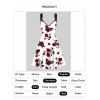 Robe Ligne A à Imprimé Rose Partout Anneau en O à Taille Haute sans Manches Pour Saint-Valentin - Blanc XXL