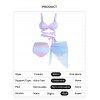Ensemble de Bikini de Bain Bandage Coquille Transparent à Armature Trois Pièces de Swimwear - multicolor A XL