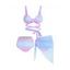 Ensemble de Bikini de Bain Bandage Coquille Transparent à Armature Trois Pièces de Swimwear - multicolor A XXL