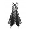 Body Mouchoir Fleur en Dentelle avec Trou de Serrure - Noir 2XL
