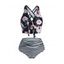 Floral Striped Ruched Crisscross Tankini Swimwear - LIGHT CORAL S