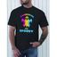 T-shirt Décontracté à Imprimé Slogan et Fantôme à Manches Courtes à Col Rond - Noir M