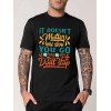 T-shirt Décontracté à Imprimé Slogan Coloré à Manches Courtes à Col Rond - Noir XXXL