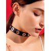 Collier Ras-du-Cou Rond Evidé Punk en PU - Noir 