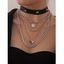 3 Pièces Ensemble de Collier Ras-du-Cou Lettre Clé et de Serrure - Argent 