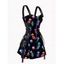 Mini Robe Ligne A à Bretelle Ajustable à Imprimé Méduse Zippée à Taille Haute - multicolor S