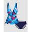 Ensemble de Bikini de Bain Tankini Rembourré Modeste à Imprimé Fleur Tropicale à Col Plongeant - multicolor M