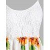 Robe d'Eté Longue Au Crochet Tournesol sans Dos à Bretelle - Blanc XL