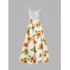 Robe d'Eté Longue Au Crochet Tournesol sans Dos à Bretelle - Blanc L
