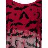 Ensemble de Tankini Contrôle du Ventre en Maille à Rayures et Chauve-Souris de Plage d'été - Rouge S