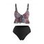 Maillot de Bain Tankini Léopard Noué à Volants - Noir M