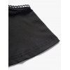 Gothic Dress Lattice Strap Cut Out Cold Shoulder Plain Color High Waisted A Line Mini Dress - BLACK M
