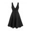 Mini Robe Cahce-cœur Ligne A à Bretelle Croisée à Taille Haute - Noir XL