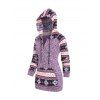 Pull à Capuche Motif Tribal à Manches Raglan - Pourpre XXL