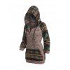 Pull à Capuche Motif Tribal à Manches Raglan - multicolor L