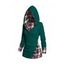 Pull à Capuche Boutonné à Carreaux Imprimé en Tricot à Câble à Col Châle - Gris XL