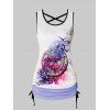 Débardeur Croisé à Imprimé Cloche et Fleur - Blanc M