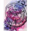 Clock Floral Print Cinched Criss Cross Ringer Tank Top - WHITE XXXL