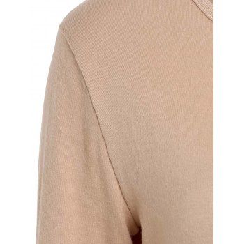 

Sweet Laced Round Collar Long Sleeve Dress For Women, Khaki