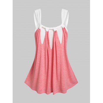 

Contrast Heathered Tank Top, Light pink