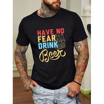 

Colorful Slogan Print T Shirt Short Sleeve Round Neck Casual Tee, White