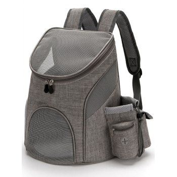 

Solid Color Foldable Pet Carrier Backpack For Dogs And Cats, Dark gray