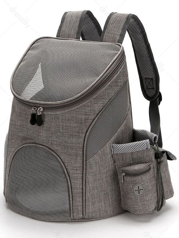 Sac à Dos de Sécurité pour Chien Domestique de Couleur Unie Pliable et Chats - Gris Foncé 