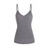 Crossover Bandage Sleeveless Hooded Crop Top And V Neck Spaghetti Strap Camisole Two Piece Set - BLUE XL